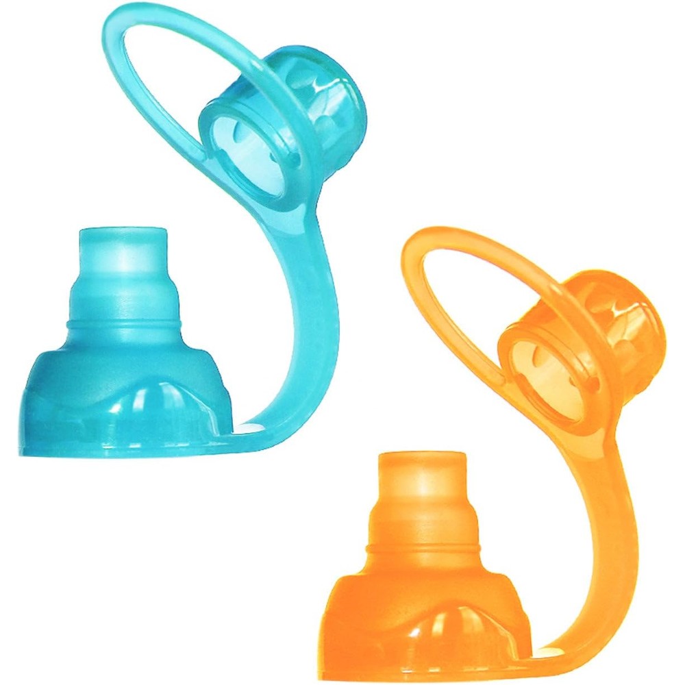 ChooMee SoftSip Food Pouch Top orange and aqua front view
