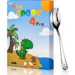 Alata mini sporks 4-pack front view showcasing premium mirror finish stainless steel design