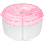 Accmor baby formula dispenser pink front view showing rotating top spout.