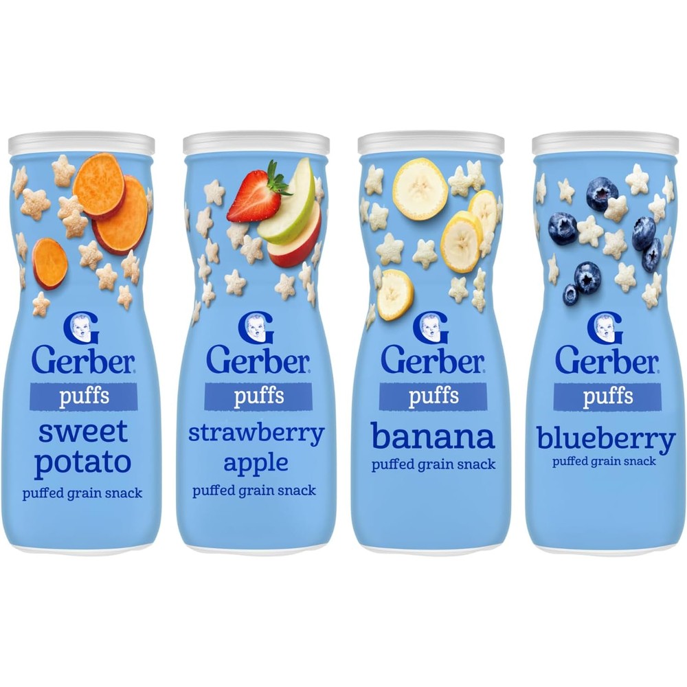 Gerber Graduates Grain and Grow Puffs variety pack front view