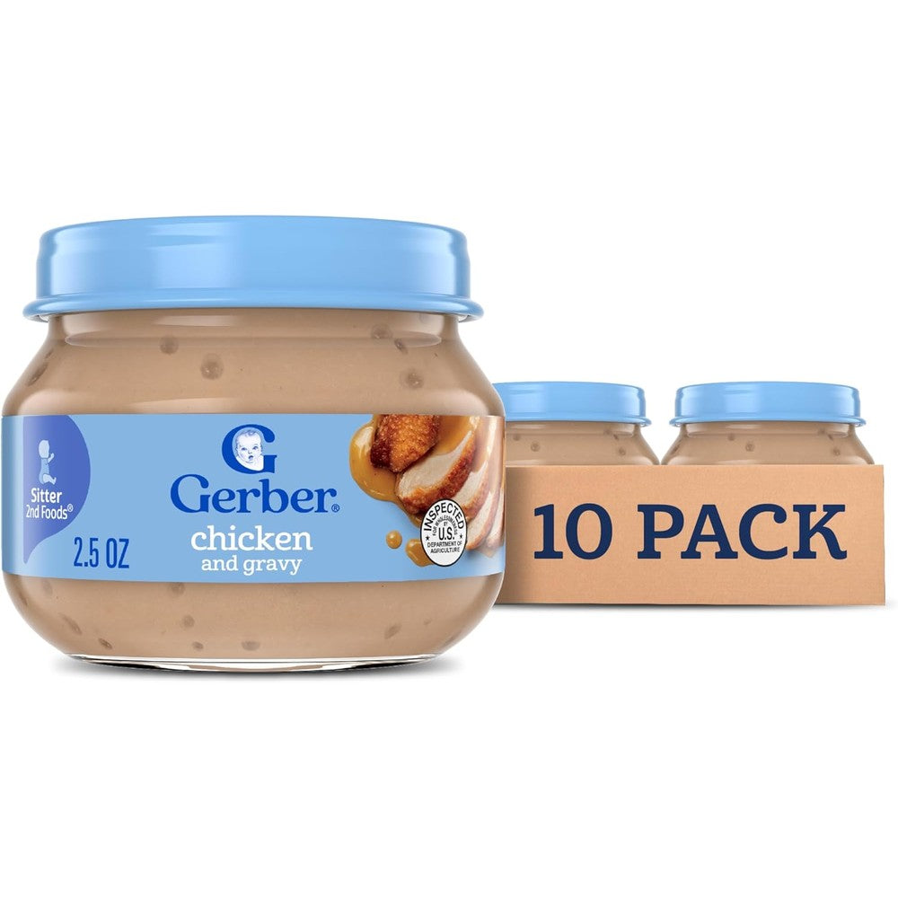 Gerber Stage 2 Chicken and Gravy jar front view