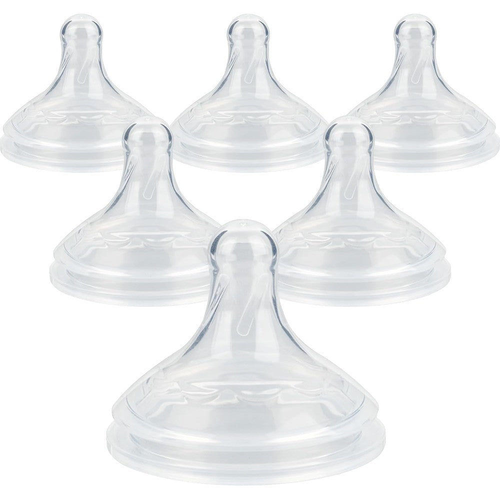 Joyfeed silicone nipple for wide neck bottles front view pack of six