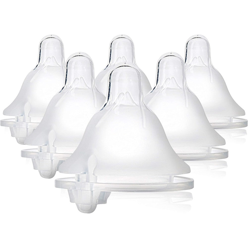 Evenflo Feeding Balance Plus Wide Neck Nipples front view pack of six replacement teats for newborns