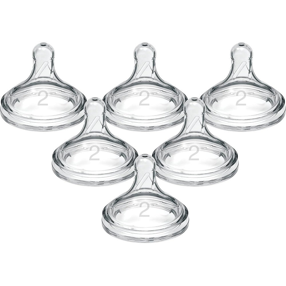 Dr. Brown's Level 2 Wide Neck Silicone Nipple pack front view showing premium baby bottle teats.