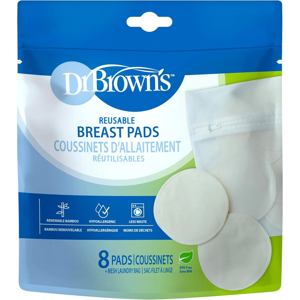 Dr. Brown's Reusable Breast Pads 8 count packaging front view