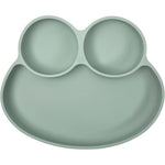 Abiie Octopod Frog Silicone Plate With Suction Sage Green Divided Toddler Feeding Dish BPA Free Spill Proof Training Plate - Image 1