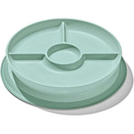 OXO Tot Stick and Stay Suction Divided Plate in Opal front view
