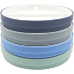 Elk and Friends porcelain divided plates with silicone sleeves front view