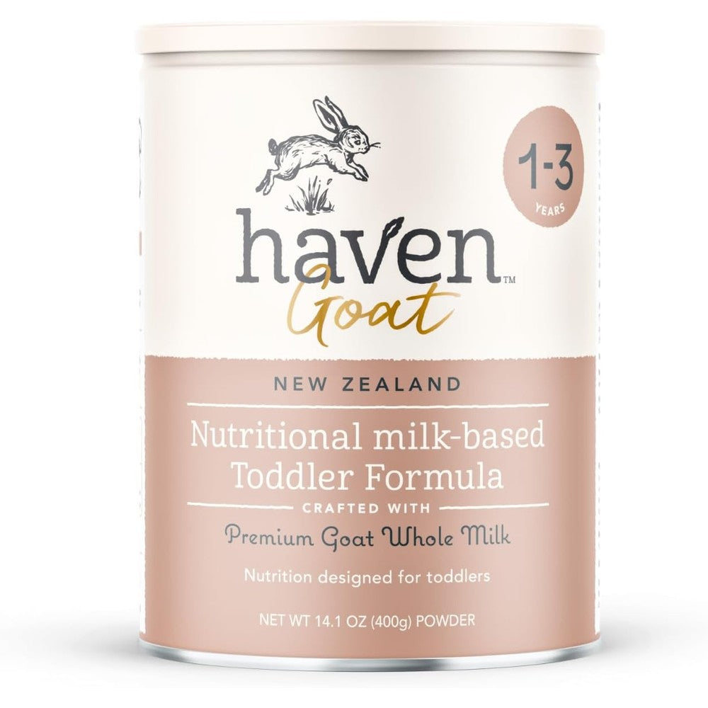 Haven Goat Toddler Formula front view of the premium fourteen point one ounce can.