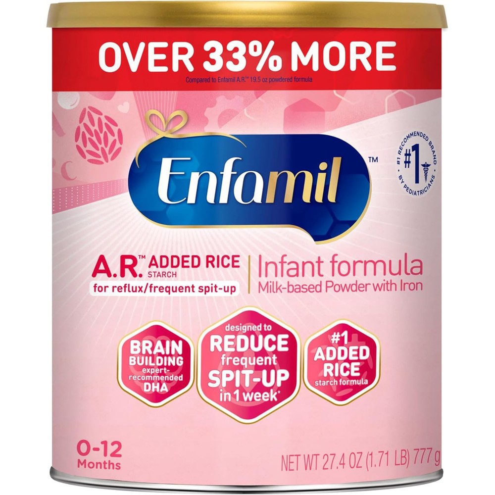 Enfamil AR Infant Formula front view of powder canister for baby reflux