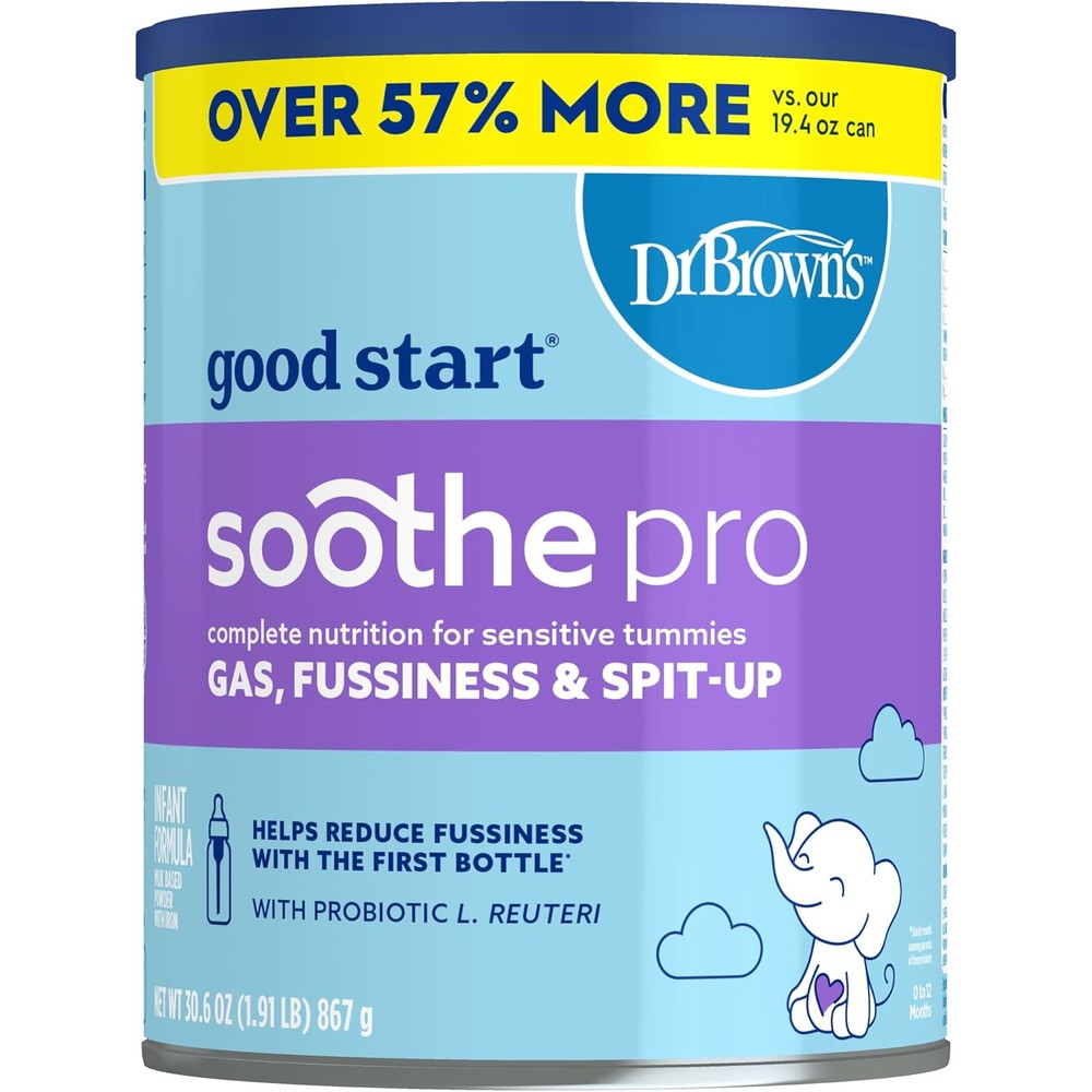Good Start Dr Browns Soothe Pro infant formula powder front canister view