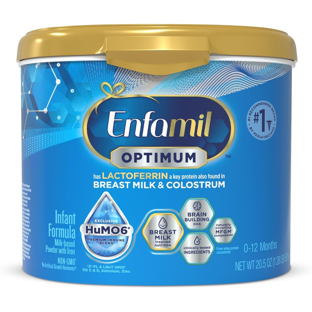 Enfamil Optimum infant formula 20.5 Ounce tub front view