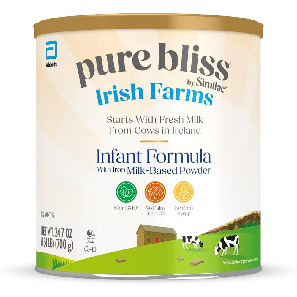Similac Pure Bliss Irish Farms infant formula front view can for premium baby nutrition