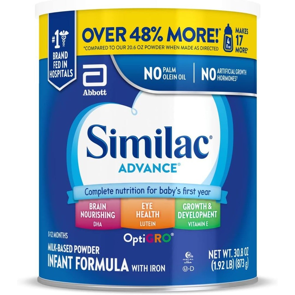 Similac Advance Infant Formula With Iron 30.8 ounce value can front view
