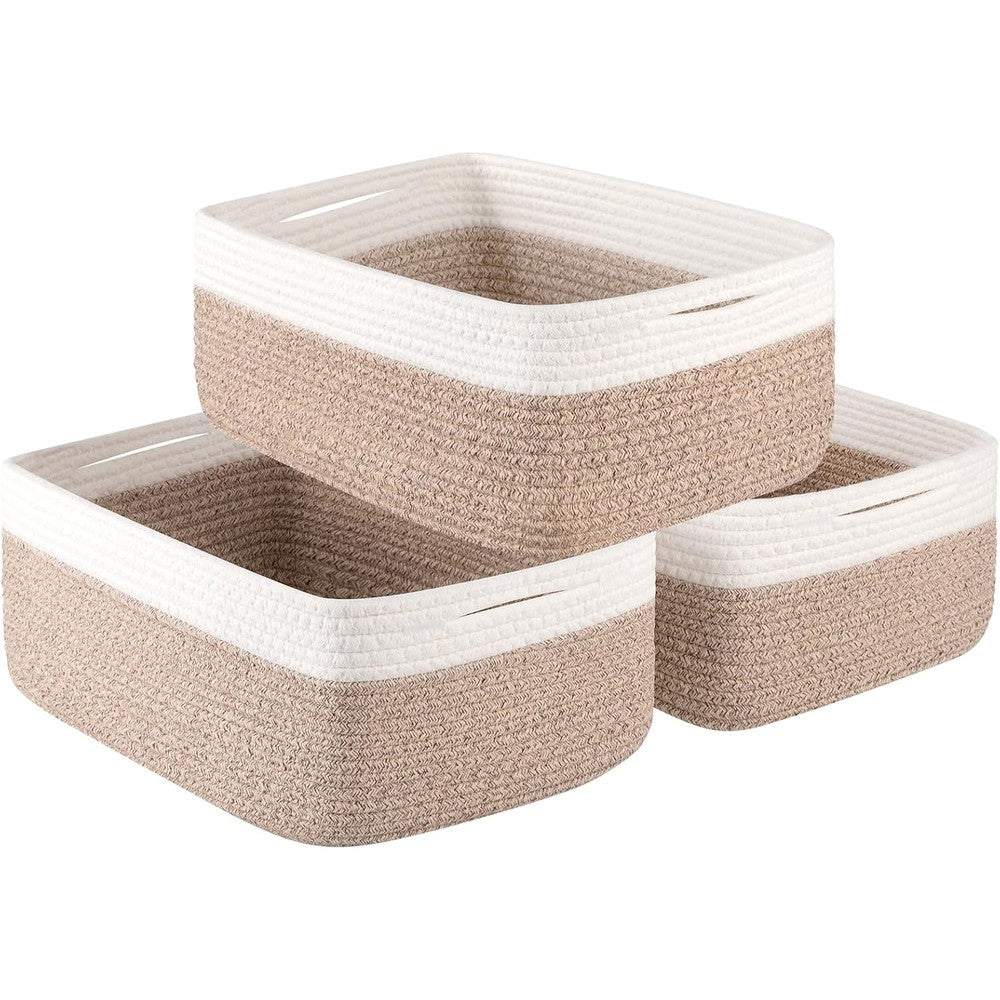 OIASKET woven storage baskets front view filled with toys on a nursery shelf