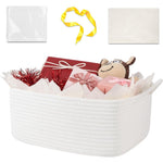 OIASKET woven storage basket front view displaying white cotton rope pattern