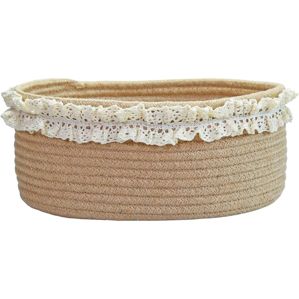Yimi's Dream Jute Woven Gift Basket empty front view for hamper packaging