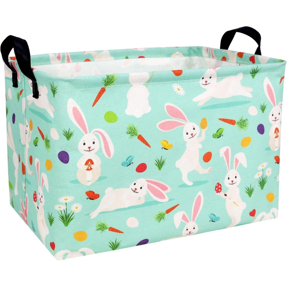 ASKETAM fabric easter basket front view showcasing rabbit magician egg design