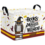 ASKETAM magic decor nursery baby gift basket front view showing the printed wand owl design