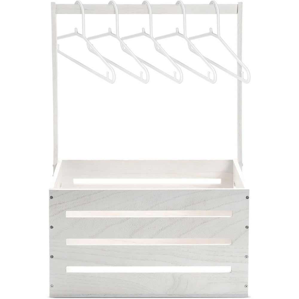 Suzile wooden baby shower crate closet front view white nursery storage hamper