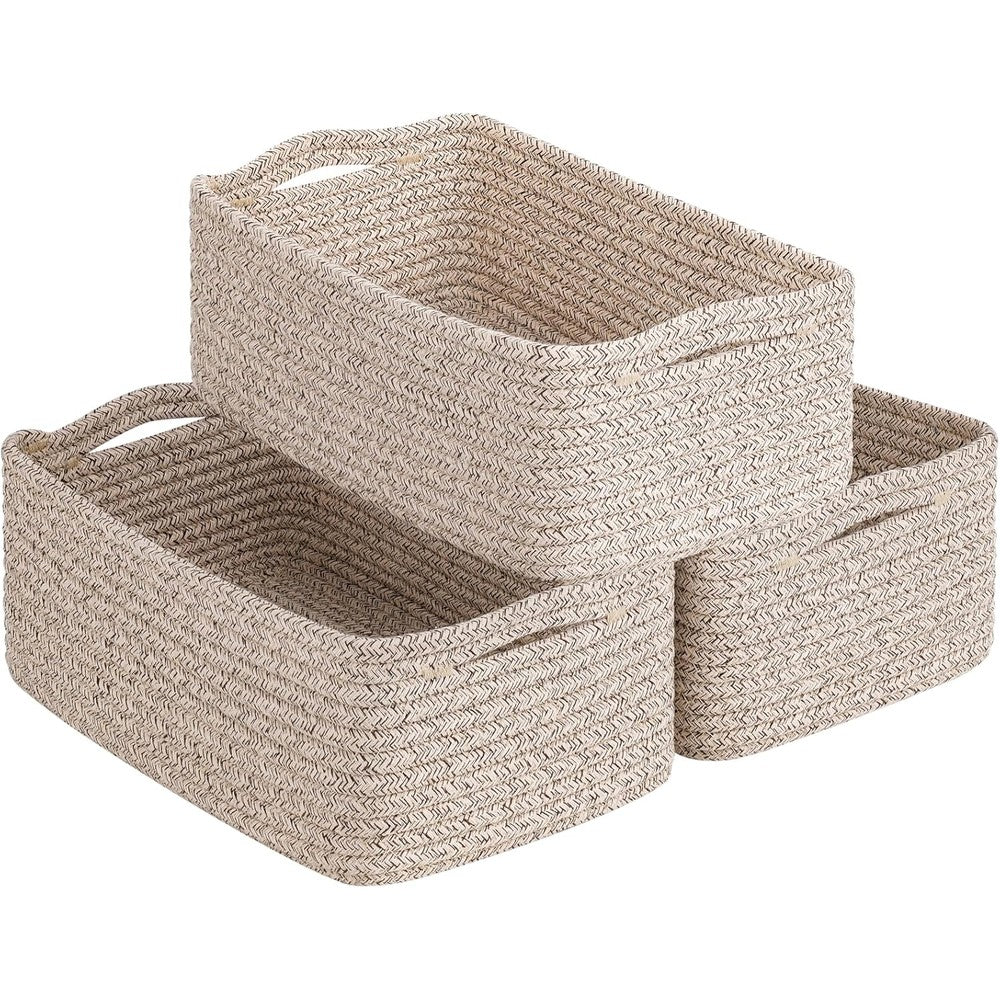 Goodpick storage baskets for organizing front view three pack