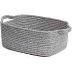 CHICVITA woven cotton rope storage basket front view grey decorative organizer