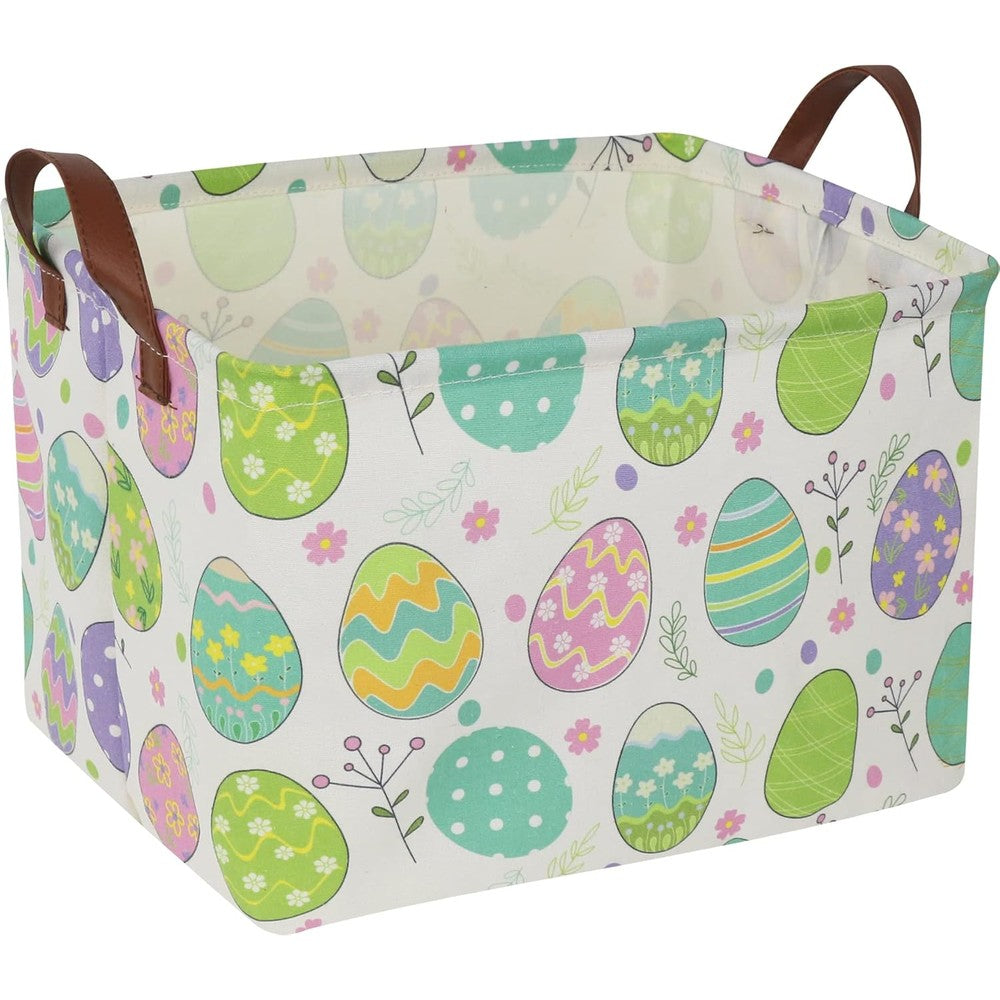 NTAOHAMPER colorful Easter egg storage basket front view for kids toy organization