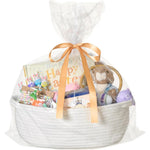 Kodomoore small woven gift basket front view showing the premium white cotton rope texture.