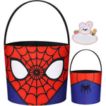 JMHACHY spider web felt easter basket front view showcasing the red and black design