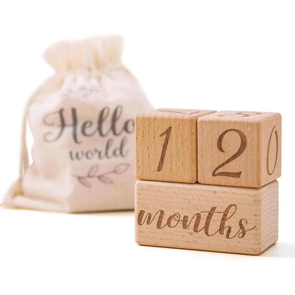 Mamimami Home baby milestone blocks set front view for photography