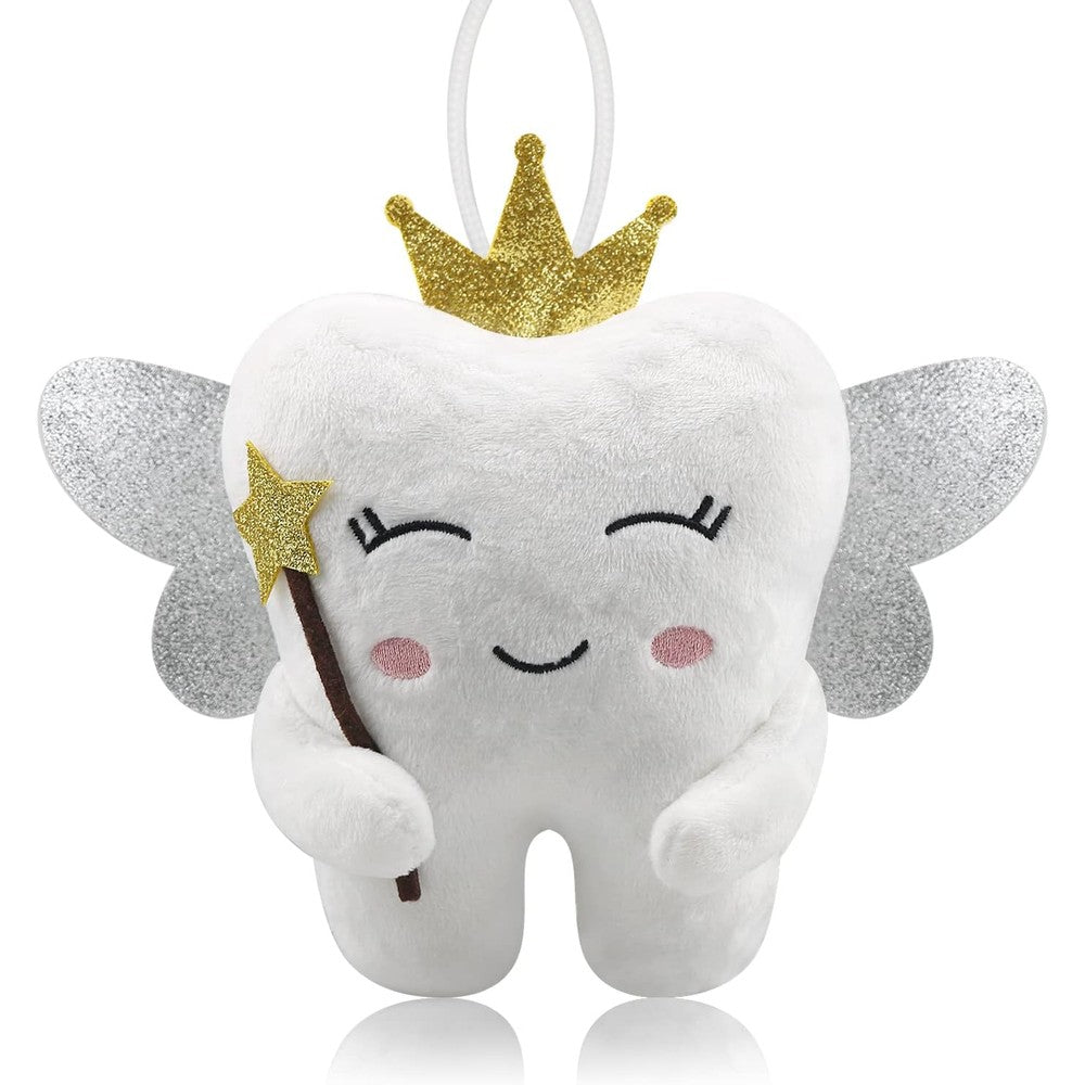 Thootyriaf tooth fairy pillow front view with shiny wings