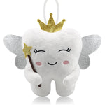 Thootyriaf tooth fairy pillow front view with shiny wings