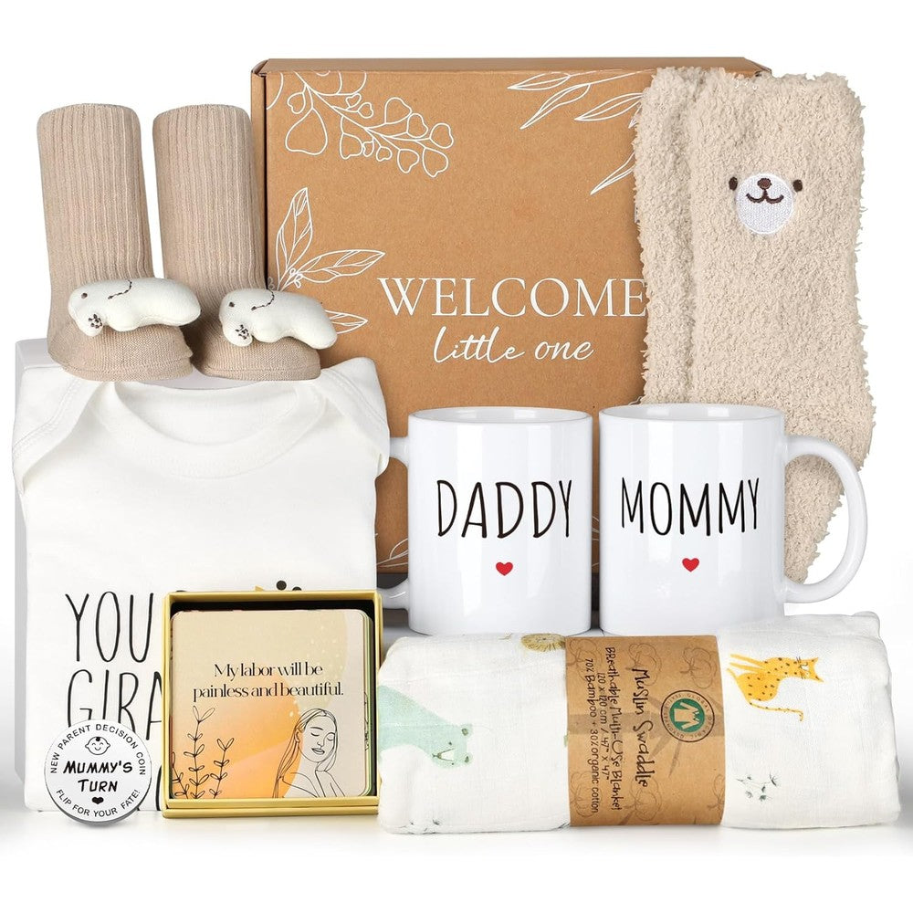 Suhctuptx new mom pregnancy gift set front view featuring premium packaging