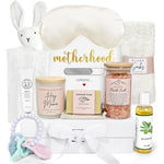IAOVUEBY 11 Piece New Mom Care Package front view with bath and baby items
