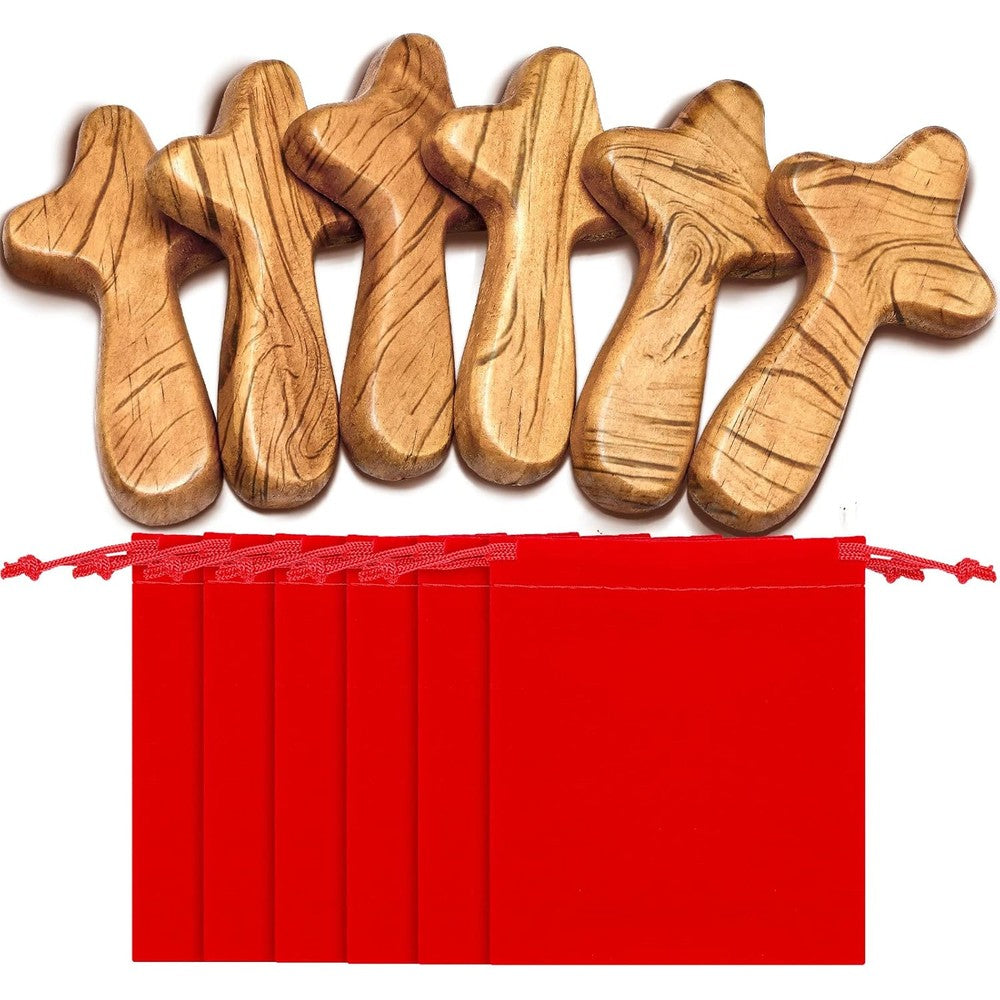 WILLBOND natural pine wooden cross front view for daily prayer comfort
