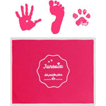 Prasacco washable non toxic ink stamp pad pink front view for baby keepsakes
