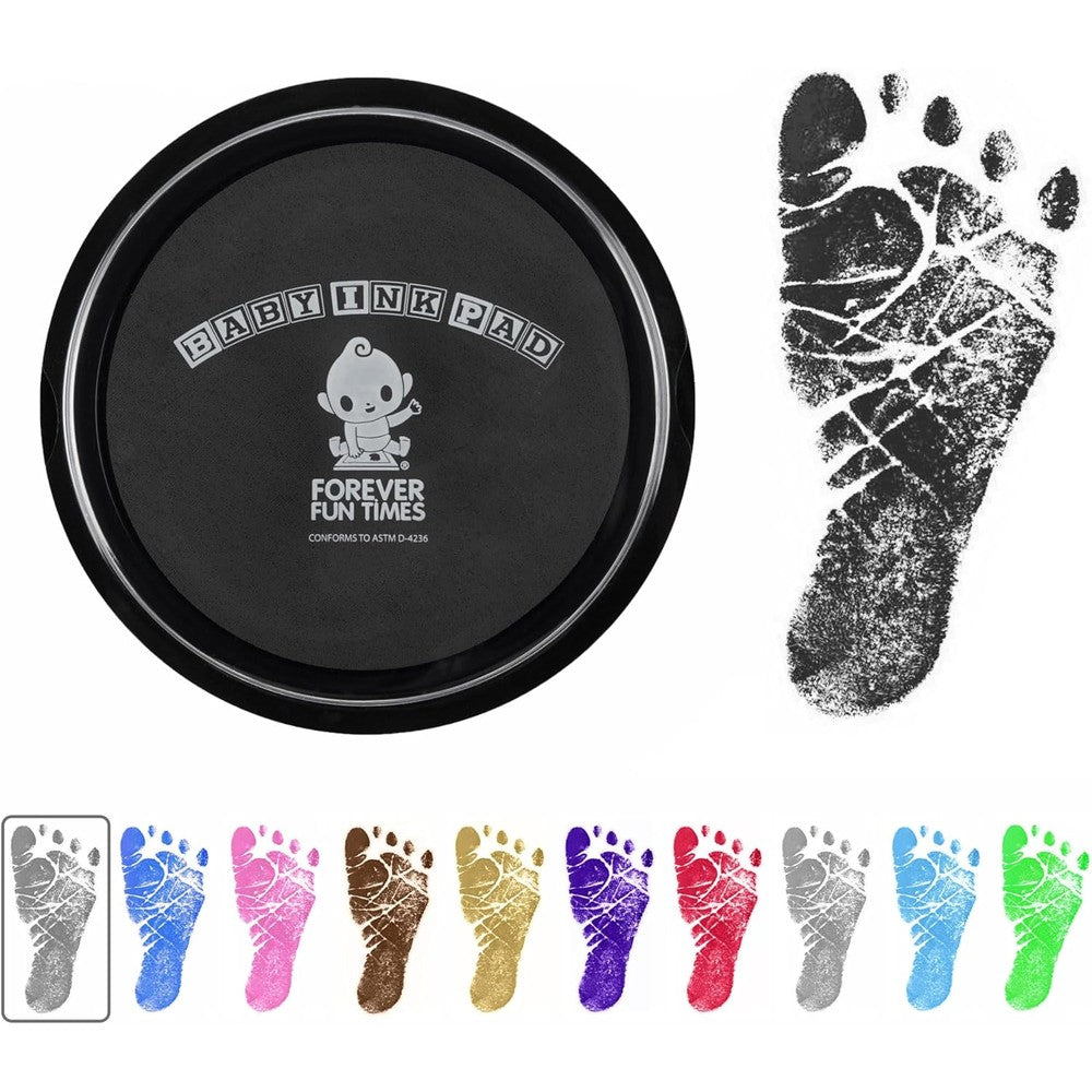 Forever Fun Times Baby Hand and Footprint Kit front view of black ink pad packaging.