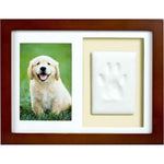 Tiny Ideas Paw Print Keepsake Wall Frame Kit front view showing pet photo and clay imprint