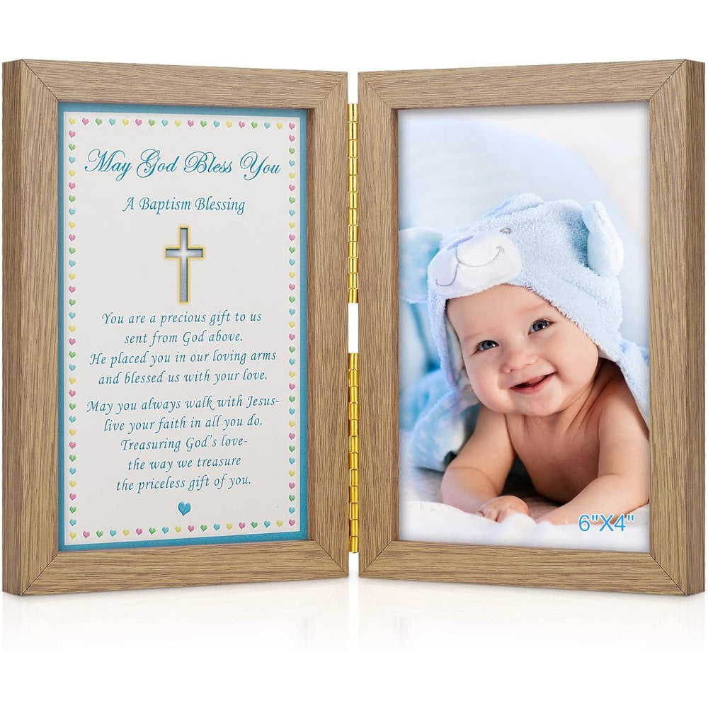 Yakucho baby boy baptism gifts double picture frame front view
