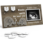 EURSET baby sonogram picture frame front view showing ultrasound photo and countdown number plaques