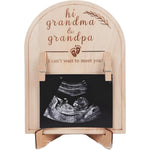 BGFMVS baby ultrasound photo frame for grandparents front view wooden pregnancy reveal gift
