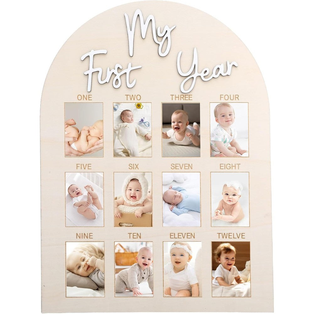 R HORSE My First Year Photo Frame front view displaying twelve monthly milestone pictures.