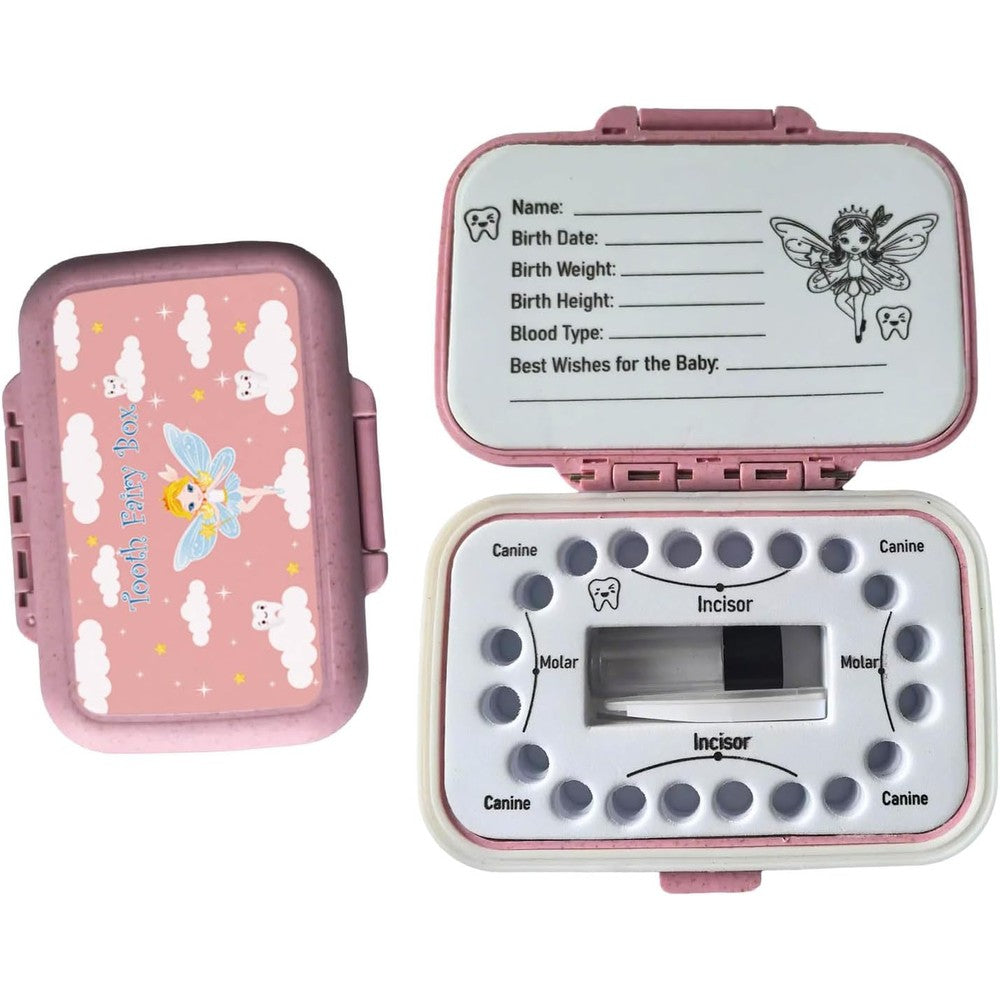 FurPaw pink tooth fairy box and baby tooth keepsake case front view