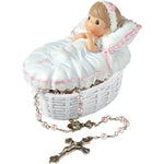 Precious Moments Baptized In His Name resin box with rosary front view