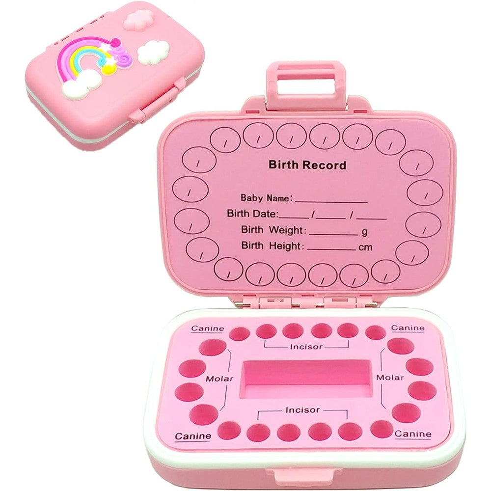 PandaEar Baby Teeth Keepsake Box pink front view for kids tooth storage