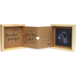 HAMUIERS pregnancy announcement box for grandparents front view closed brown wooden case