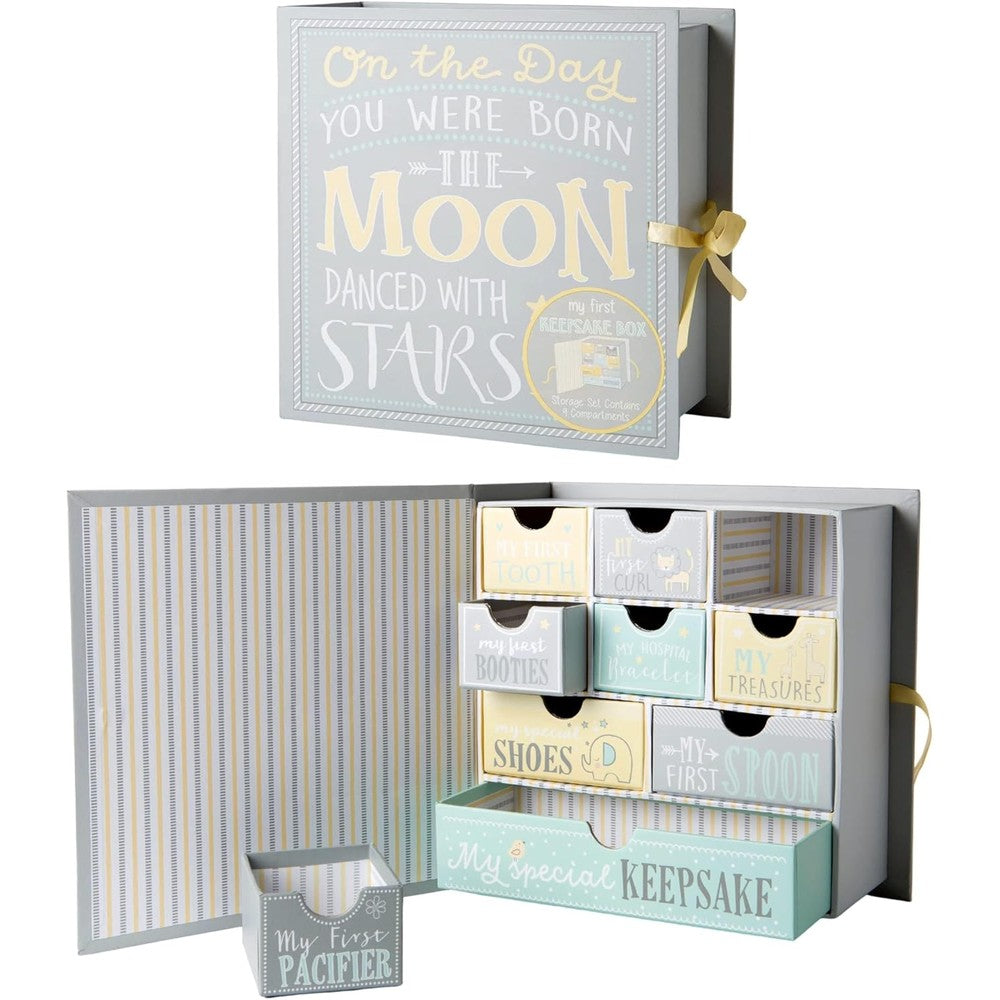 Votum Baby Keepsake Box with Moon and Stars design front view