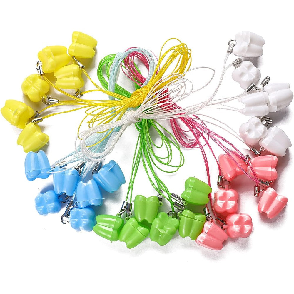 Sliverdew 30 Pieces Lost Teeth Saver Necklace Organizer front view