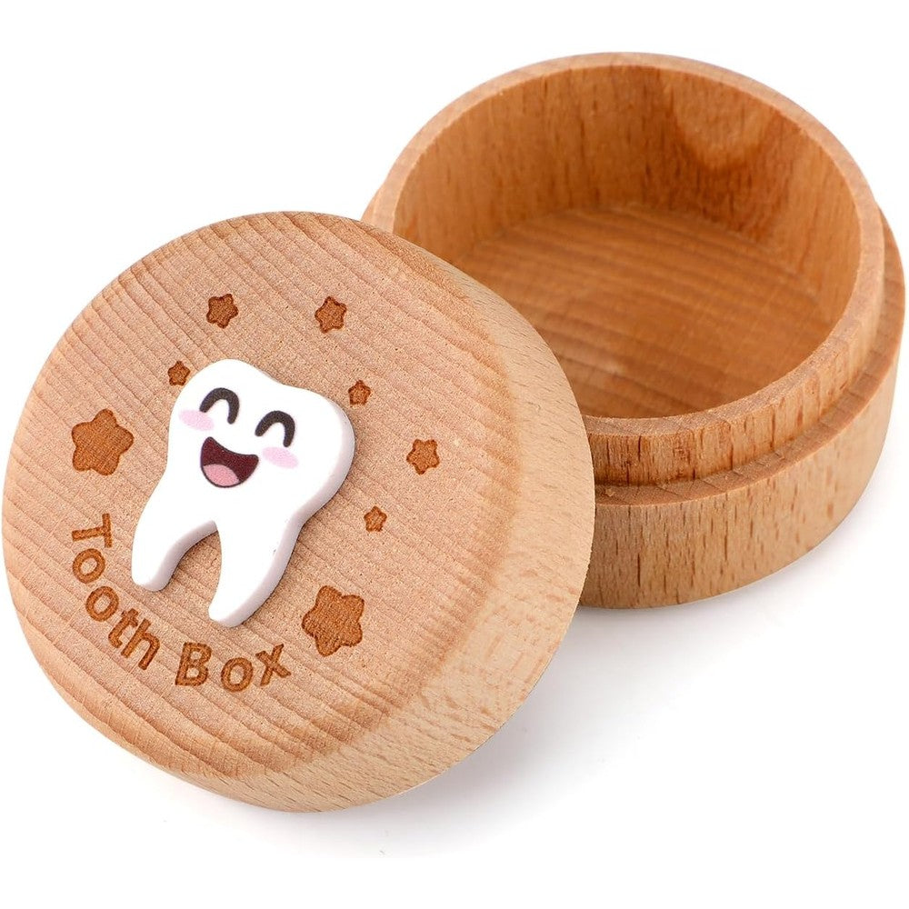 Peutier 3D carved wooden tooth fairy box front view