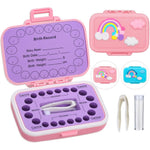 Caffox kids baby teeth keepsake box pink front view